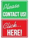 Please contact us and click here store signs