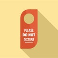 Please do not disturb hanger tag icon, flat style