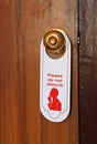 Please do not disturb hotel tag on door Royalty Free Stock Photo