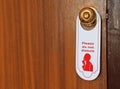 Please do not disturb hotel tag on door