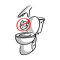 Please do not litter in toilet vector illustration sketch doodle Royalty Free Stock Photo