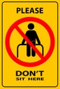 Please do not sit here for Keep Social Distance. For prevention of spreading the infection in Covid-19 Royalty Free Stock Photo