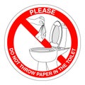 Do not throw paper in the toilet Royalty Free Stock Photo