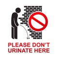 Please don`t urinate here sign. Royalty Free Stock Photo