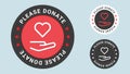 Please Donate stamp vector illustration.