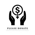 Please donate vector icon