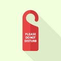 Please dont disturb room tag icon, flat style