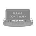 Please dont walk icon in monochrome style isolated on white background. Park symbol stock vector illustration.