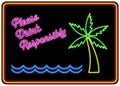 Please Drink Responsibly Neon Sign Royalty Free Stock Photo
