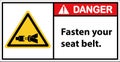 Please fasten your seat belt.sign danger Royalty Free Stock Photo