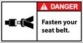 Please fasten your seat belt.sign danger Royalty Free Stock Photo