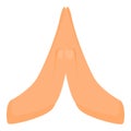 Please hands gesture icon, cartoon style