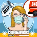 Please Help a comic poster of infected Coronavirus girl asking for help