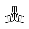 Black line icon for Please, hand and pray