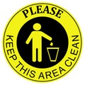 Please keep this area clean symbol, sticker,icon Royalty Free Stock Photo