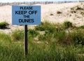 Please Keep Off The Dunes sign Royalty Free Stock Photo