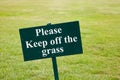 Please keep off the grass sign Royalty Free Stock Photo