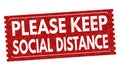 Please keep social distance sign or stamp