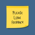 Please leave feedback sticky note
