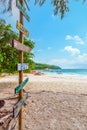 Please leave nothing but your footprints sign in Anse Lazio