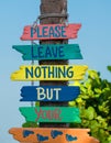 Please Leave Nothing But Your Footprints Sign, Indian Rocks Beach, Florida