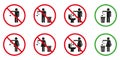 Please No Flush Litter in Toilet Sign Set. Allowed Throw Napkins, Paper, Pads, Towel Only in Waste Basket Silhouette