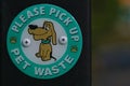 Please pick up pet waste sign