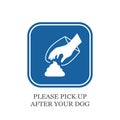 Please pick up after your dog vector sign Royalty Free Stock Photo