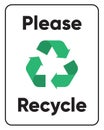 Please Recycle Sign Stickers And Labels On Vector Transparency Background.