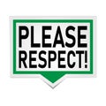 PLEASE RESPECT. colorful concept word typography banner
