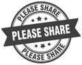 please share stamp. please share label on transparent background. round sign Royalty Free Stock Photo