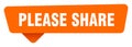 please share sticker. please share orange sign isolated on transpatent background Royalty Free Stock Photo