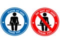 Please  sit here, Do not sit here for Keep Social Distance.  Vector illustration of people icon with Social Distance concept Royalty Free Stock Photo