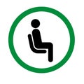 Please Sit Here signage inside green circle vector illustration Royalty Free Stock Photo