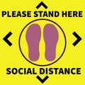 Please Stand Here, Keep Social distance for Shopping malls, Used for Queue system