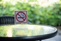 please Stop smoking concept No smoking sign in the coffee shop g Royalty Free Stock Photo