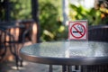 please Stop smoking concept No smoking sign in the coffee shop g Royalty Free Stock Photo