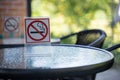 please Stop smoking concept No smoking sign in the coffee shop g Royalty Free Stock Photo