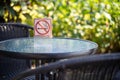 please Stop smoking concept No smoking sign in the coffee shop g Royalty Free Stock Photo