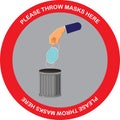 Please throw masks here. vector illustrations