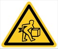 Please use the correct lifting posture.warning sign