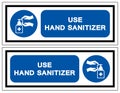Please Use Hand Sanitiser Symbol Sign, Vector Illustration, Isolate On White Background Label. EPS10 Royalty Free Stock Photo
