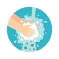 Please wash your hands with soap, Hand cleaning to prevent virus and bacteria Royalty Free Stock Photo