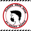 Please wear a face mask instruction icon. vector illustration