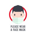 Please wear a face mask sign. Royalty Free Stock Photo