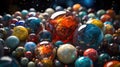 the captivating beauty of the cosmos with this extraordinary photo showcasing galaxies captured within marbles.