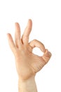 Pleased hand gesture Royalty Free Stock Photo