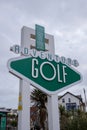 Pleasure Beach Adventure Golf sign Blackpool August 2020 Royalty Free Stock Photo