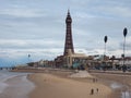 Pleasure beach and Tower in Blackpool Royalty Free Stock Photo