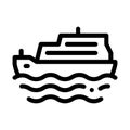 Pleasure Boat Icon Vector Outline Illustration Royalty Free Stock Photo